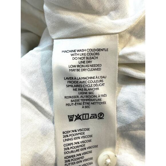 Anthropologie Maeve Long-Sleeve V-Neck Mini Swing Dress Blue Floral Medium New - Picture 10 of 10